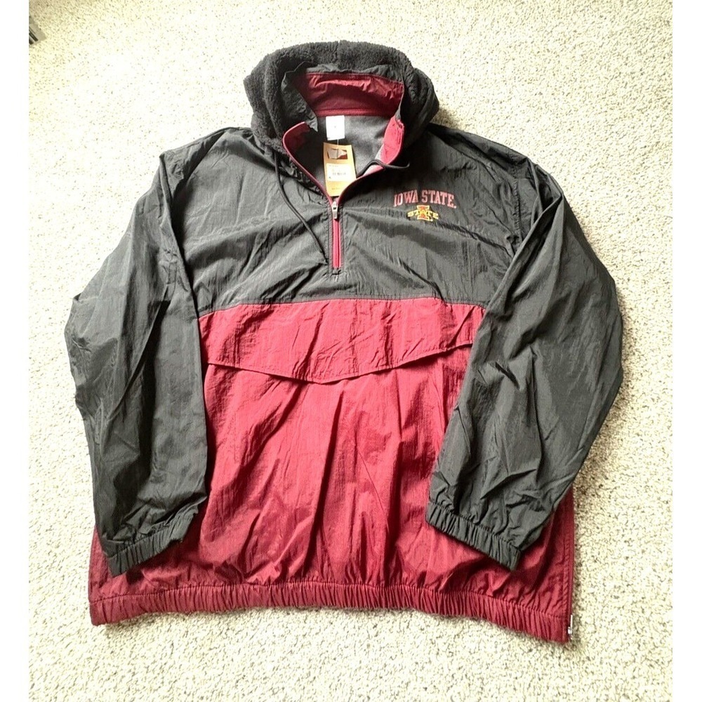 Iowa State color-block pullover windbreaker black/red
